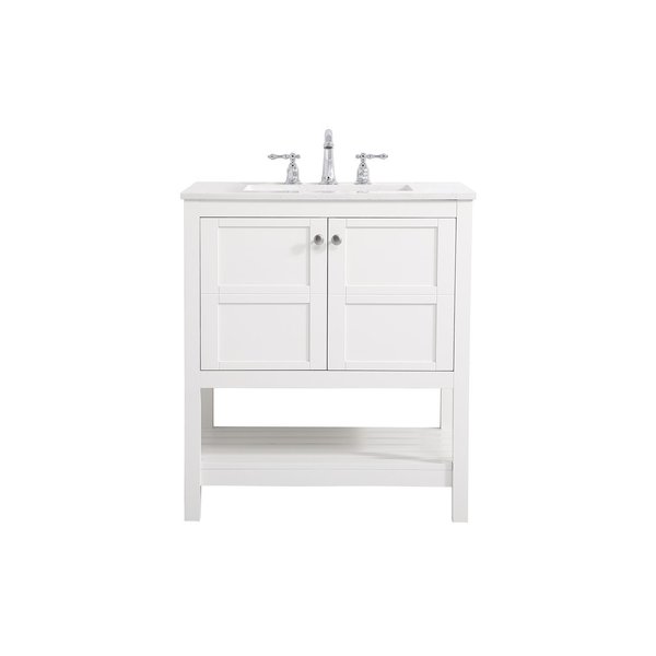 Elegant Decor 30 Inch Single Bathroom Vanity In White VF16430WH